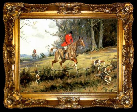 framed  unknow artist Classical hunting fox, Equestrian and Beautiful Horses, 240., ta009-2